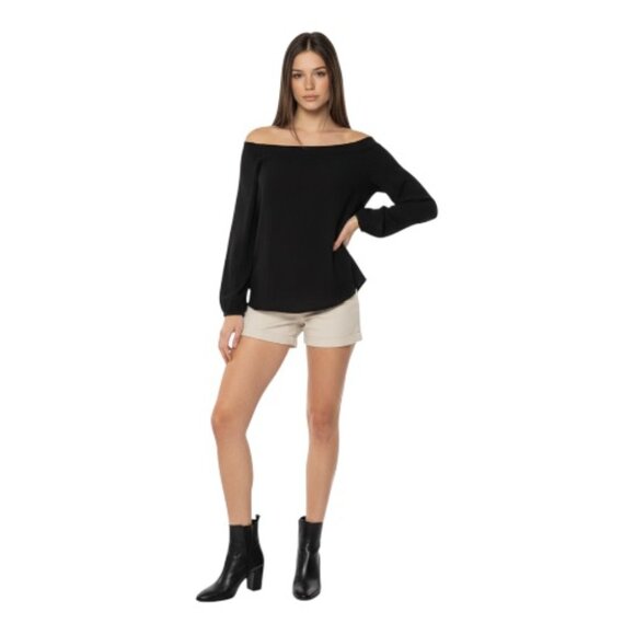 Maeve Tops - Maeve Size 6 Black Long Sleeve Crepe Drop Shoulder Blouse NEW WITH TAGS
